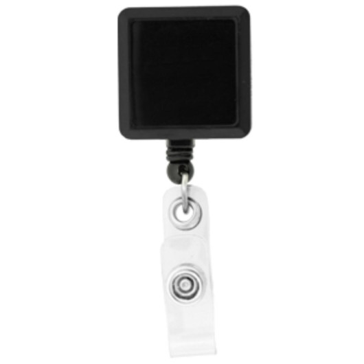 Square Retractable Badge Holders Black